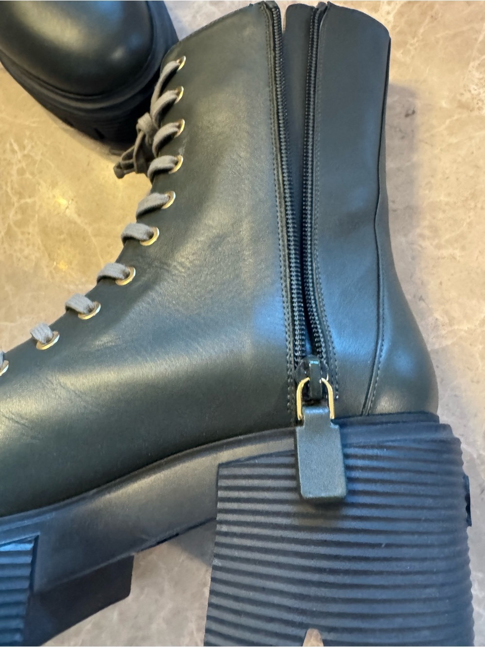 Stuart Weitzman Nisha Leather Lug-Sole Boots Size 6.5B - Picture 7 of 12